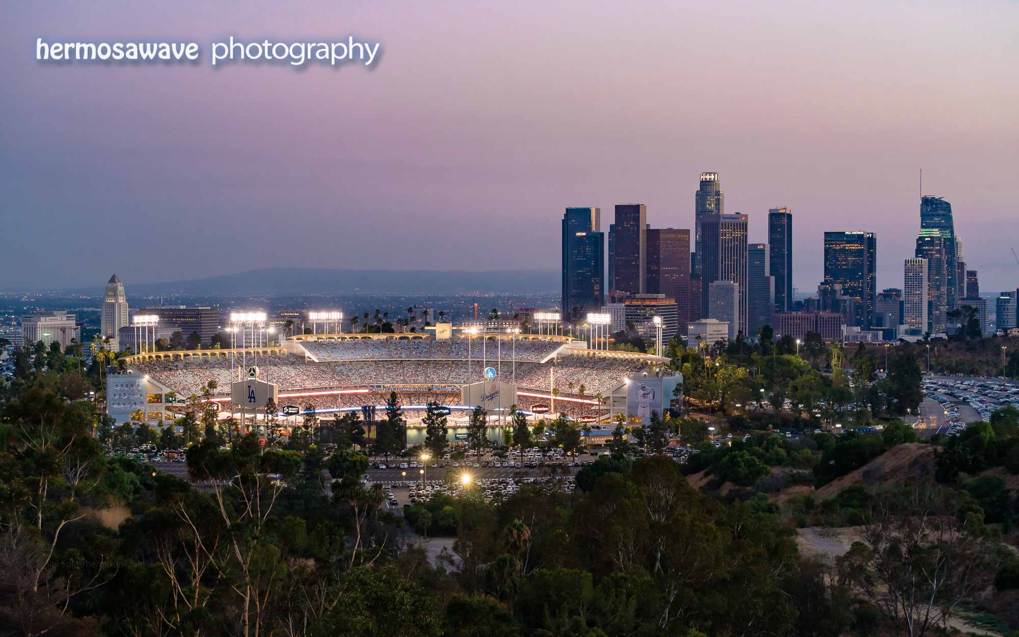 Dodger Stadium and Downtown Los Angeles