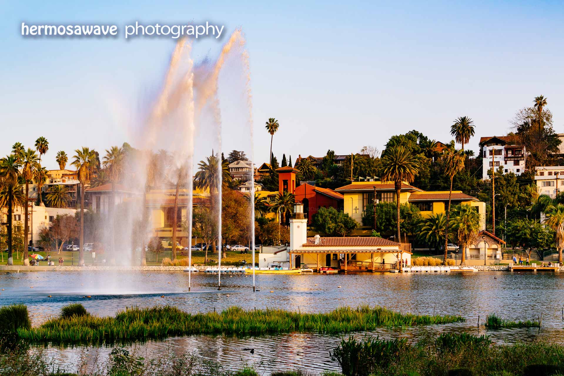 Fountains at Echo Park Lake